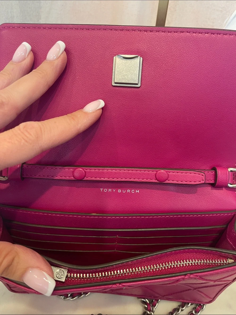 Tory Burch Pink Quilted Fleming Crossbody Bag